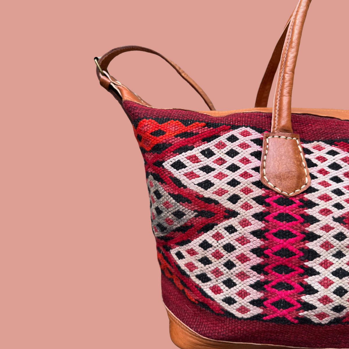 Kilim & Leather Weekender Bag