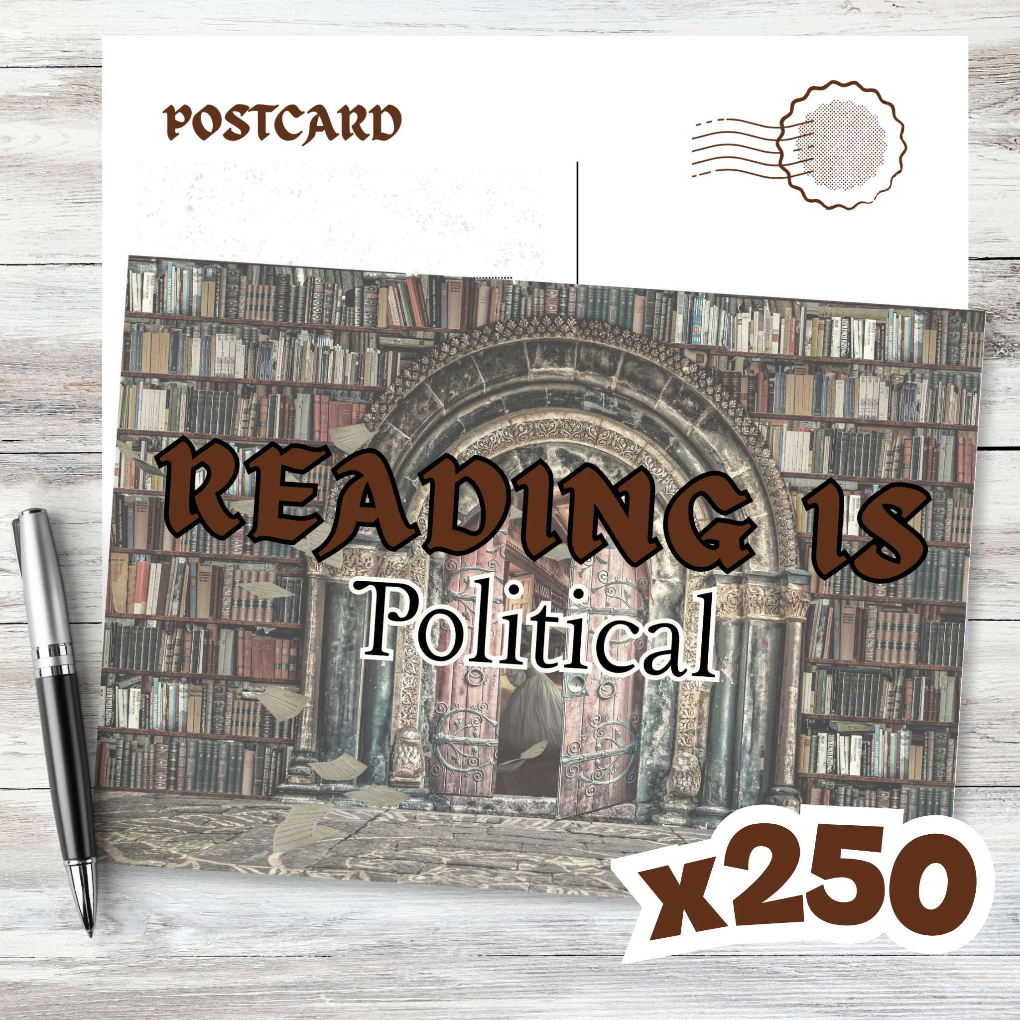 Postcards to Voters: Reading is Political Postcard