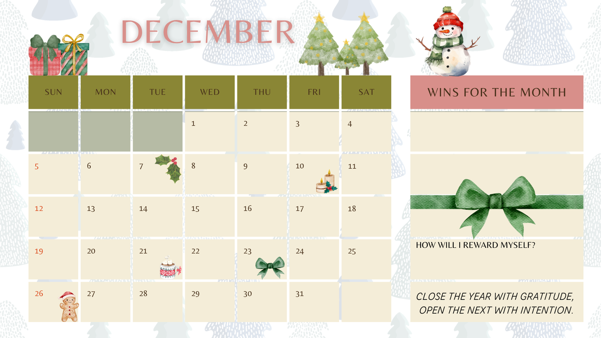 Two December Business Sales Tracker Calendars