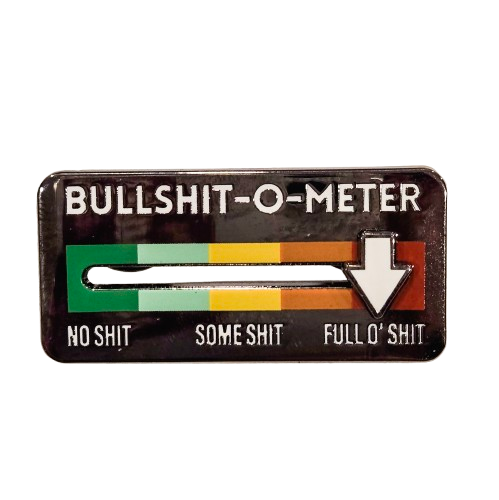 Bullshit-o-Meter Sliding Pin