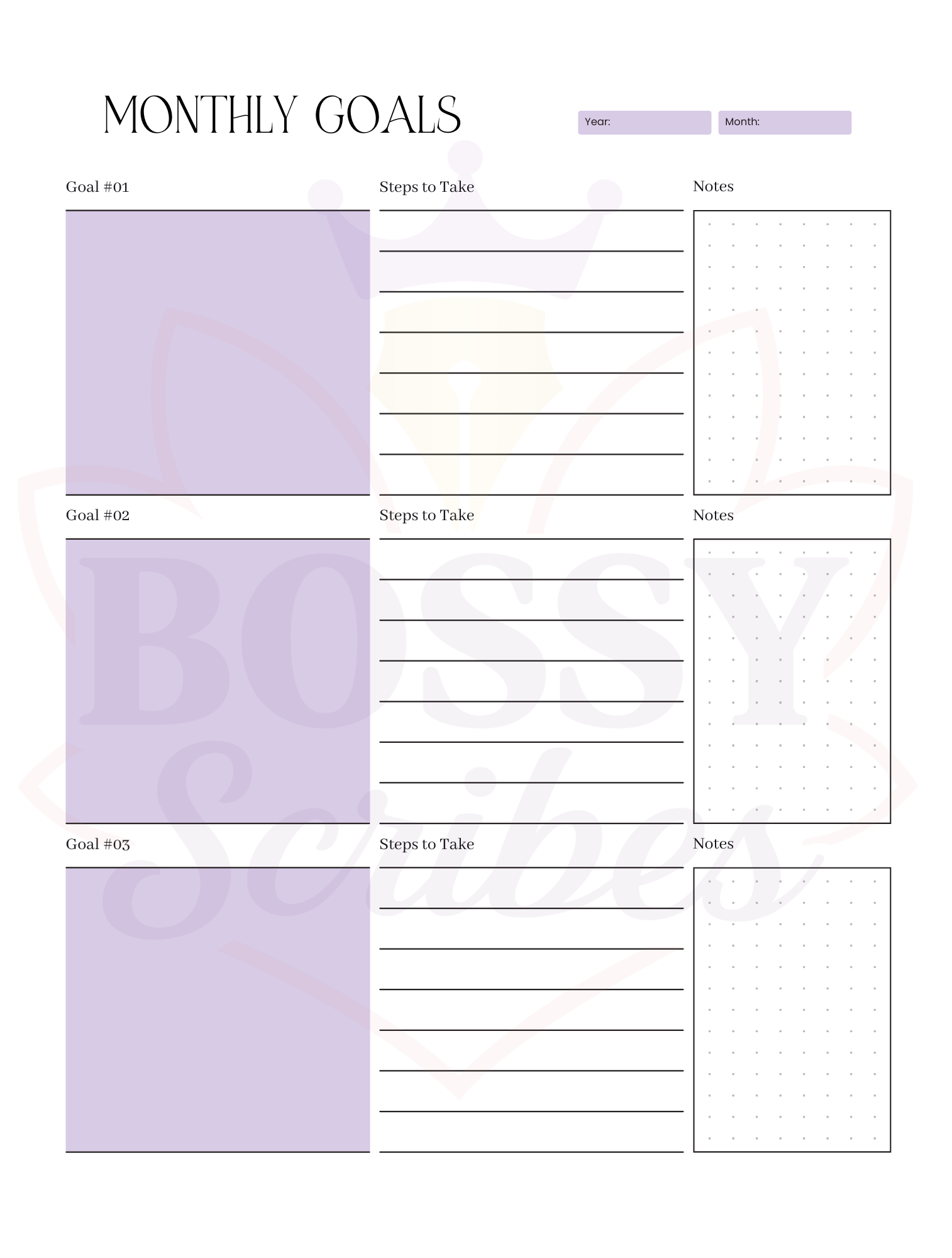 90-Day Planner | 3-Month Goal Setting & Daily Productivity Planner by Bossy Scribes