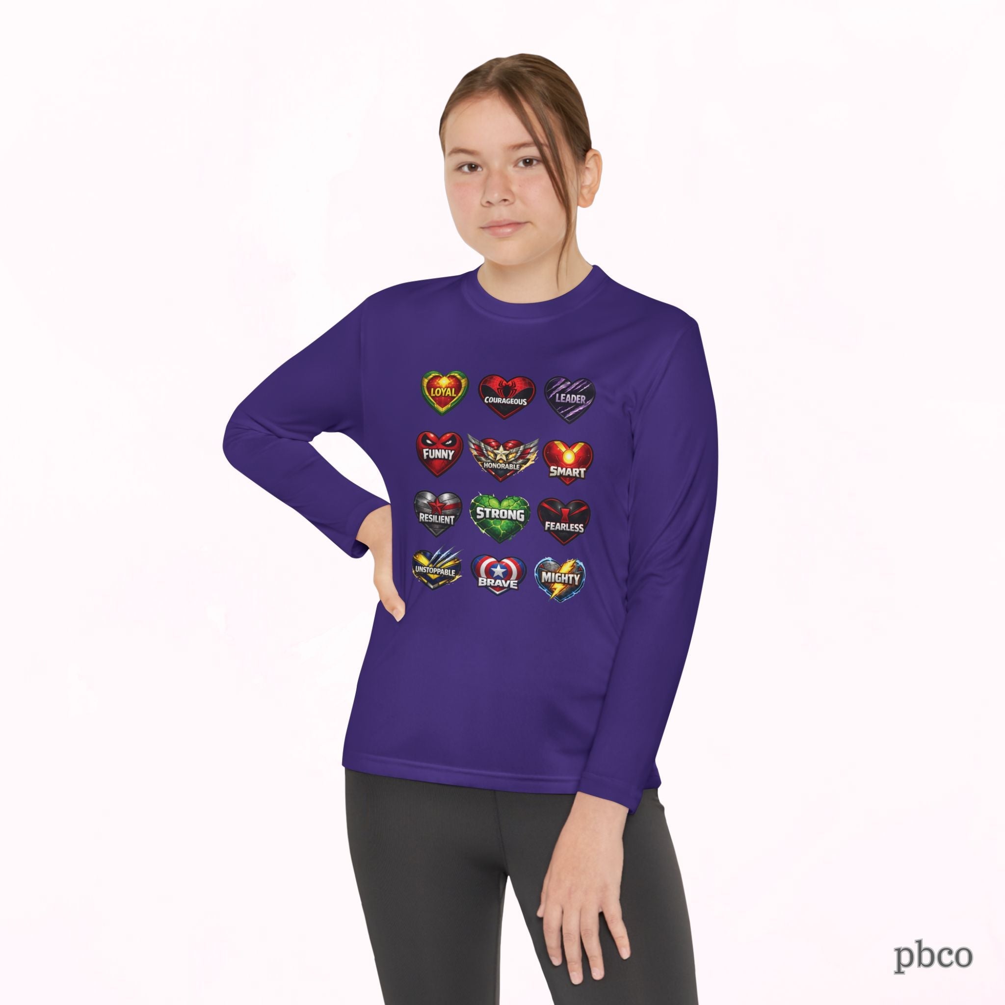 Youth Superhero Love Long Sleeve Tee Shirt