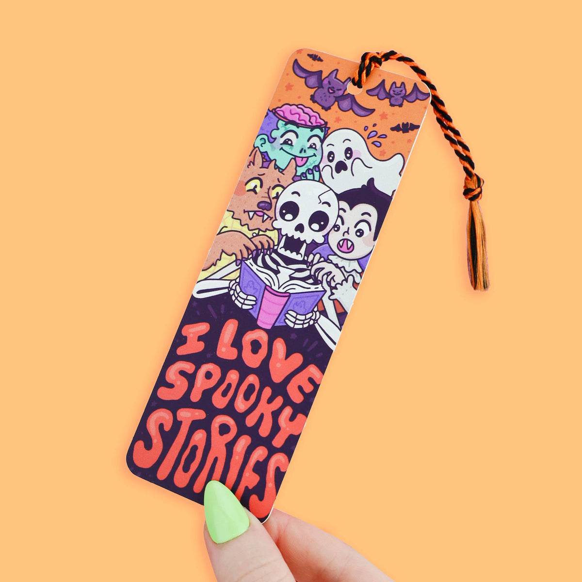 I Love Spooky Stories Bookmark | Horror Reader Gift with Tassel