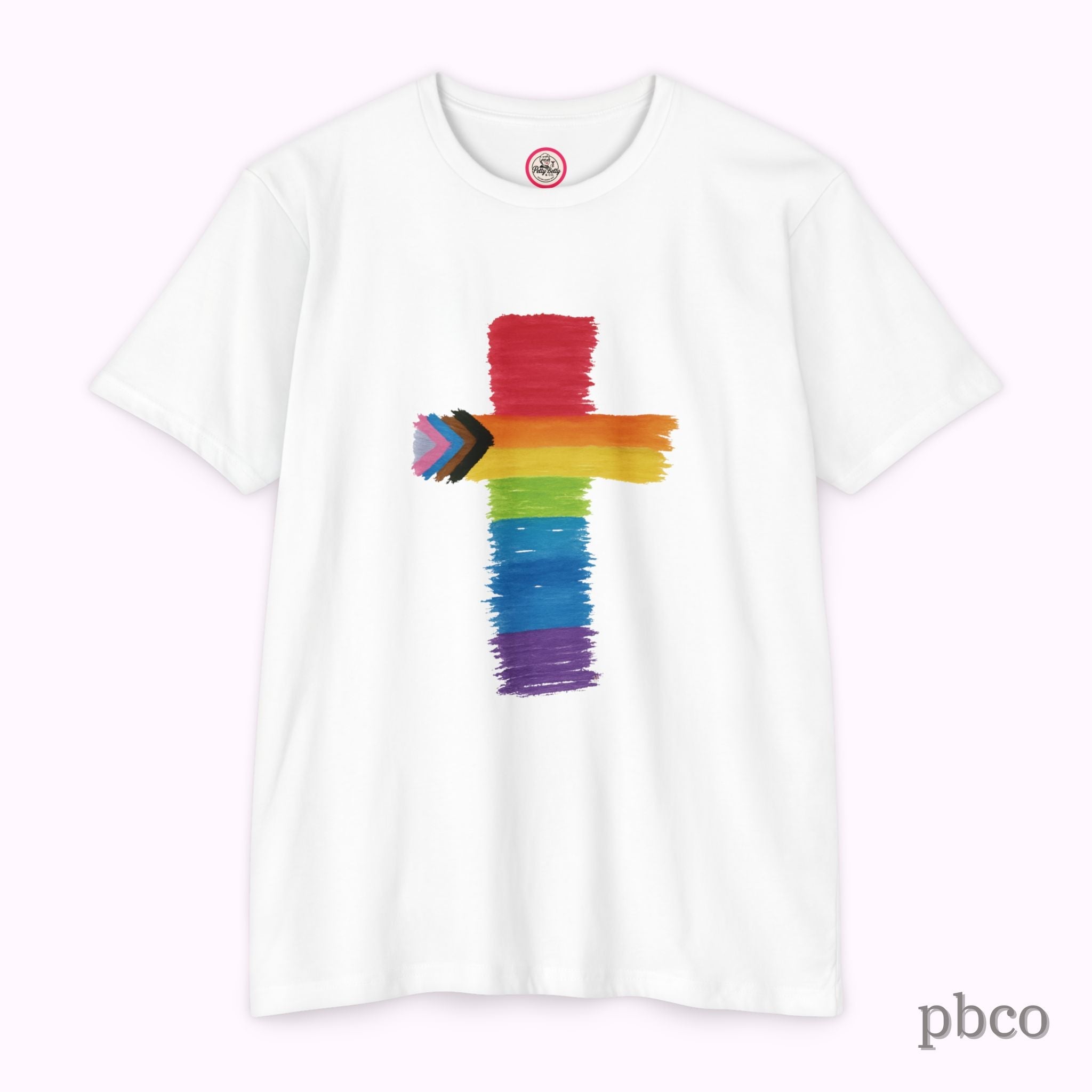 Inclusion Cross T-Shirt | Progress Pride | Affirming Faith