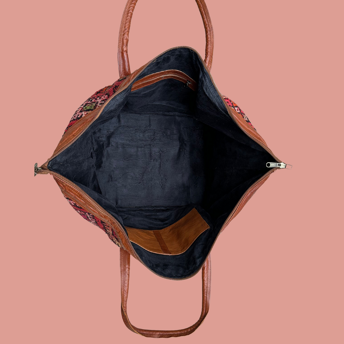 Kilim & Leather Weekender Bag