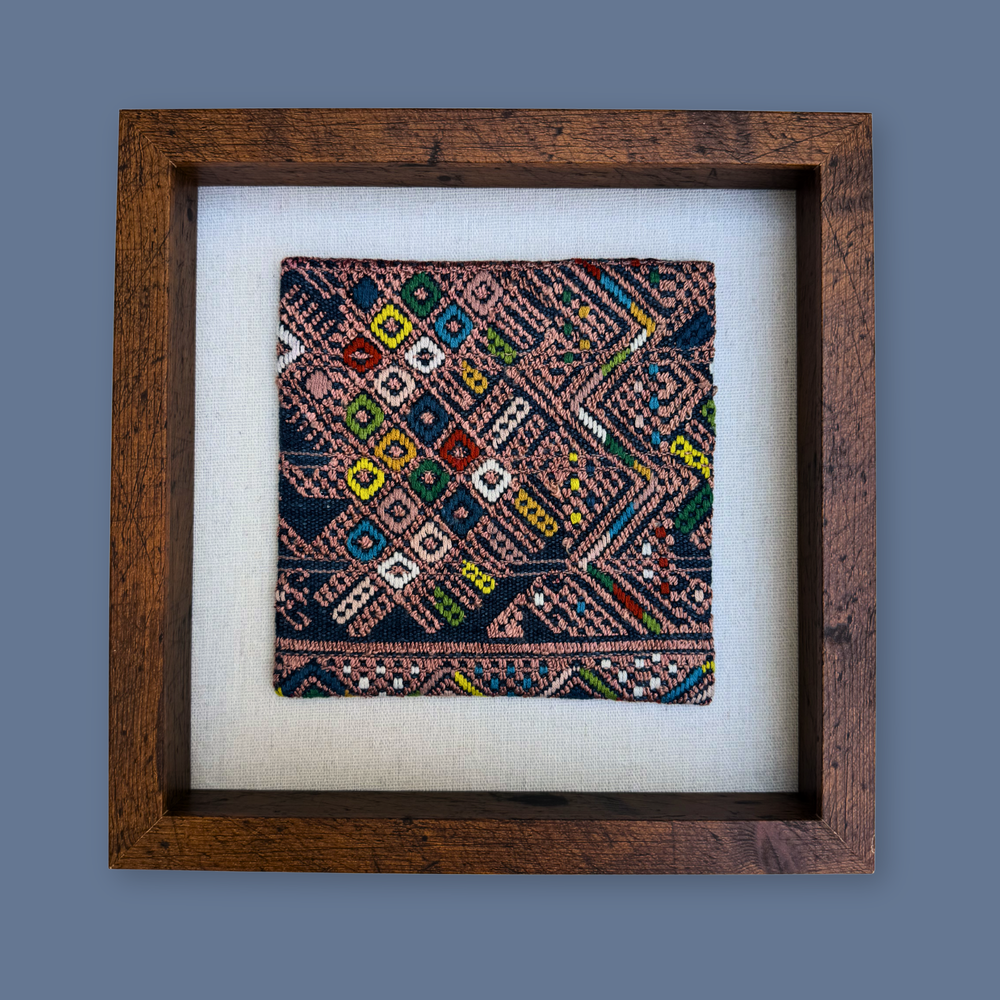 Framed Handwoven Textile (Walnut Frame)