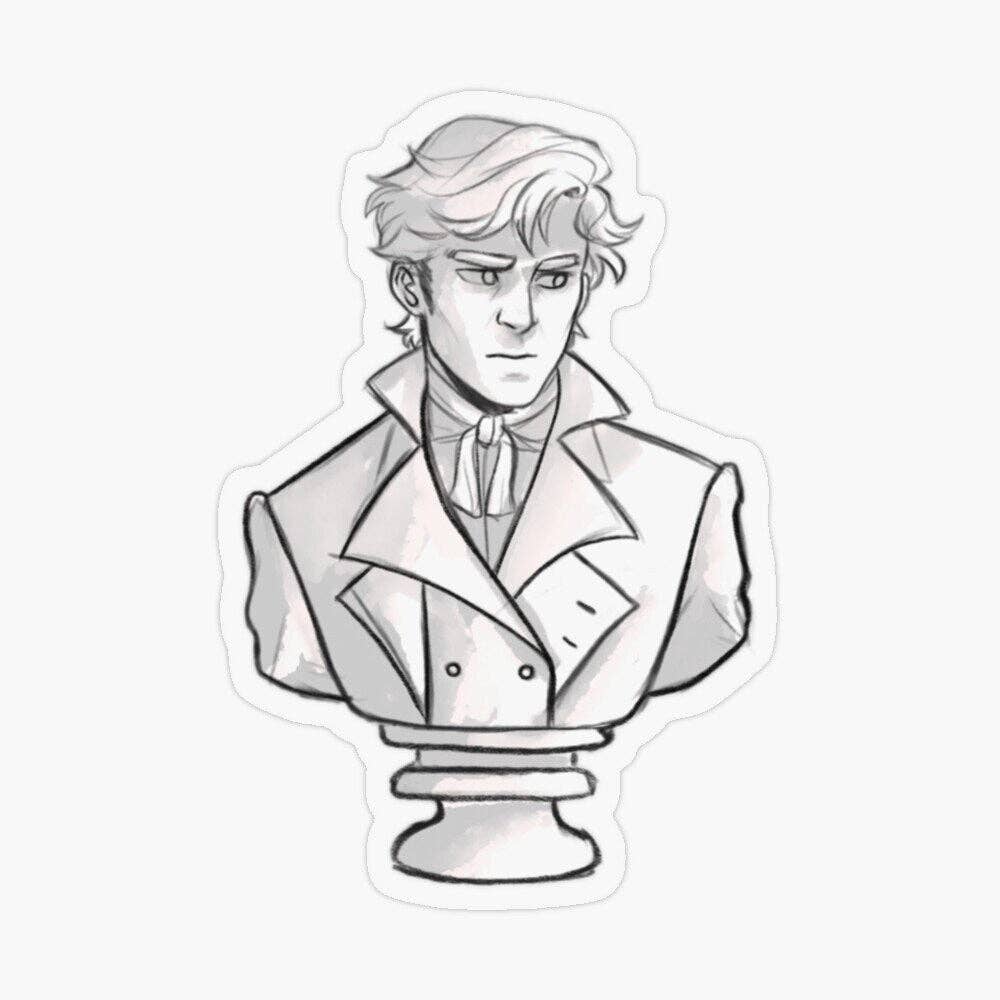 Mr. Darcy Bust Sticker | Pride & Prejudice Clear Matte Decal