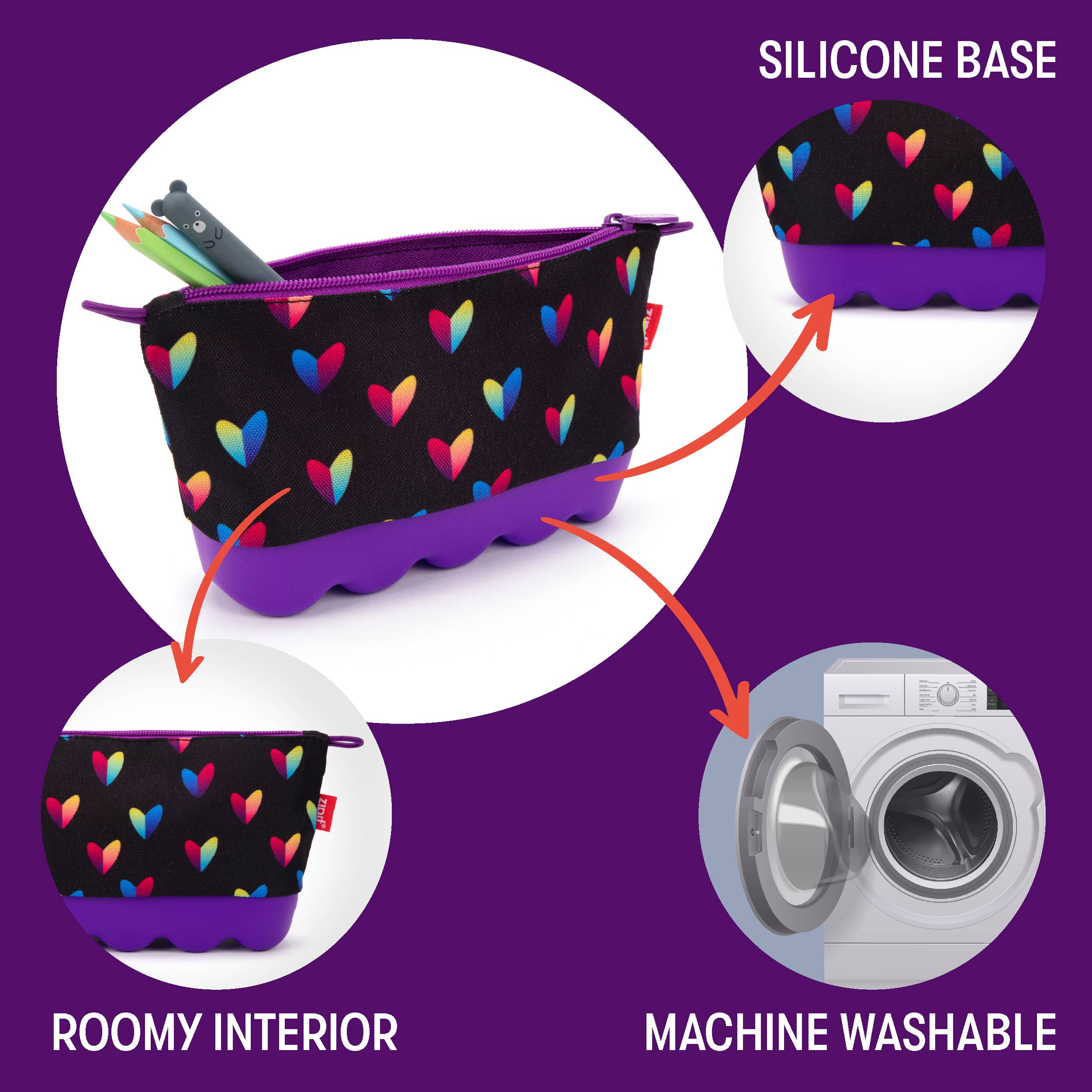 ZIPIT Hearts Silicone Case