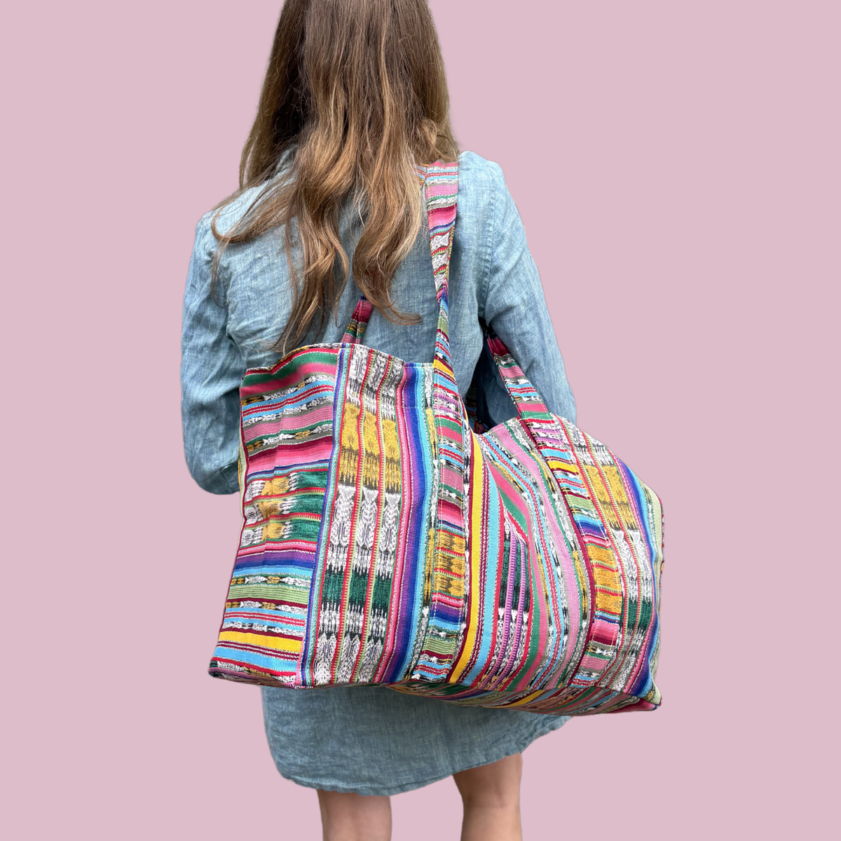 Oversized Corte Beach Tote | Handwoven Guatemalan Pool Bag