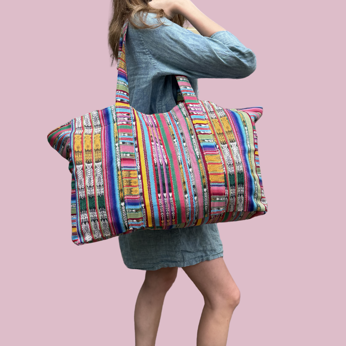 Oversized Corte Beach Tote | Handwoven Guatemalan Pool Bag