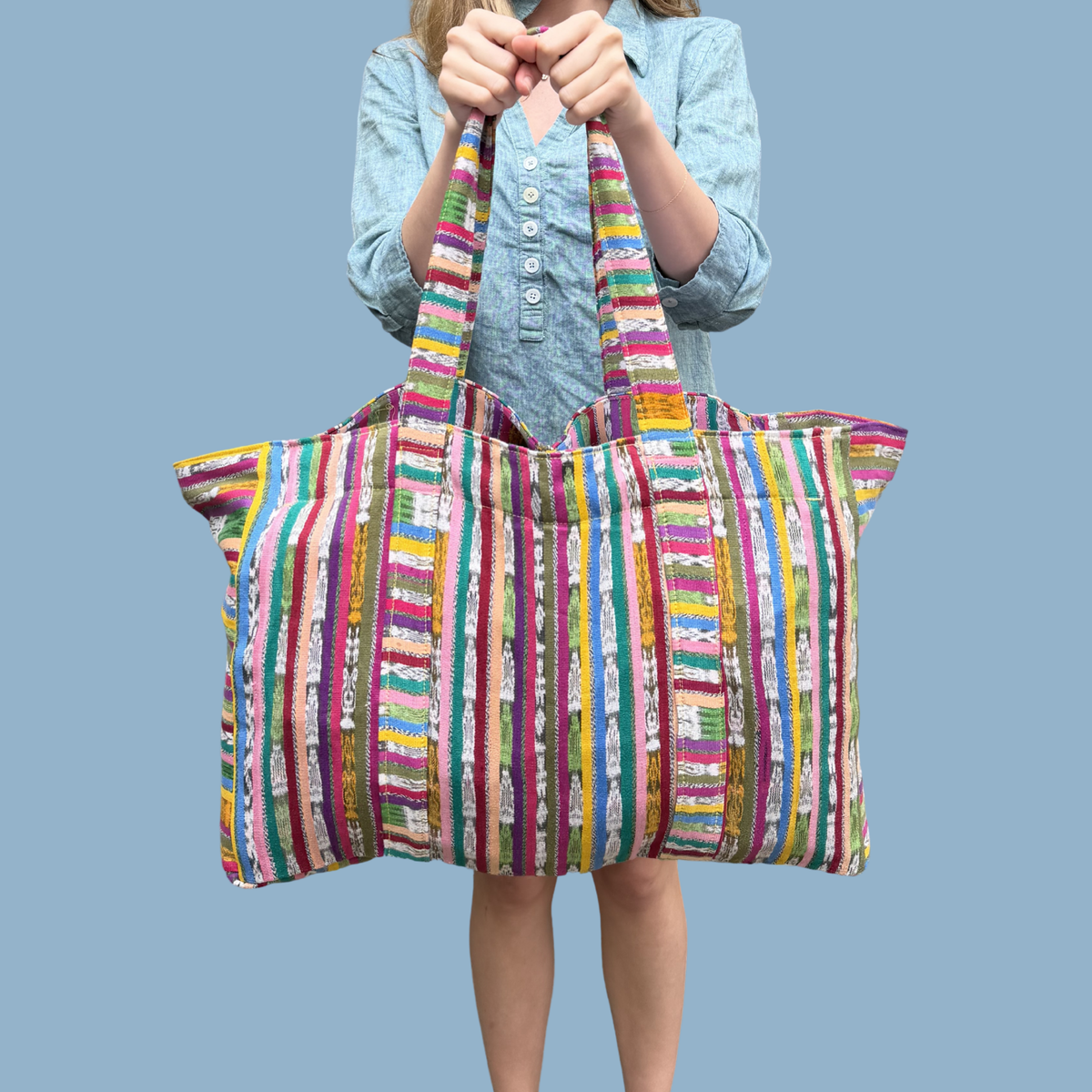 Oversized Corte Beach Tote | Handwoven Guatemalan Pool Bag