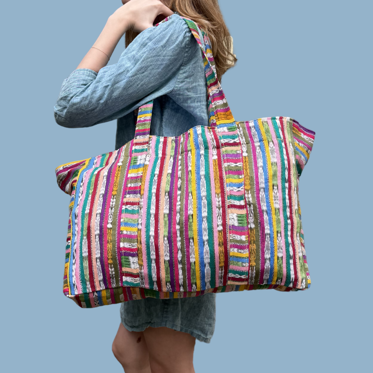 Oversized Corte Beach Tote | Handwoven Guatemalan Pool Bag