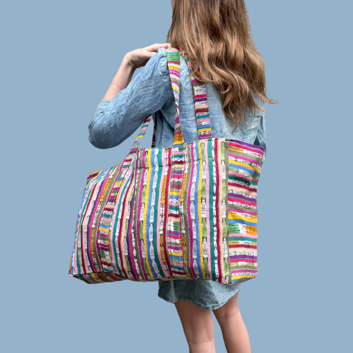 Oversized Corte Beach Tote | Handwoven Guatemalan Pool Bag