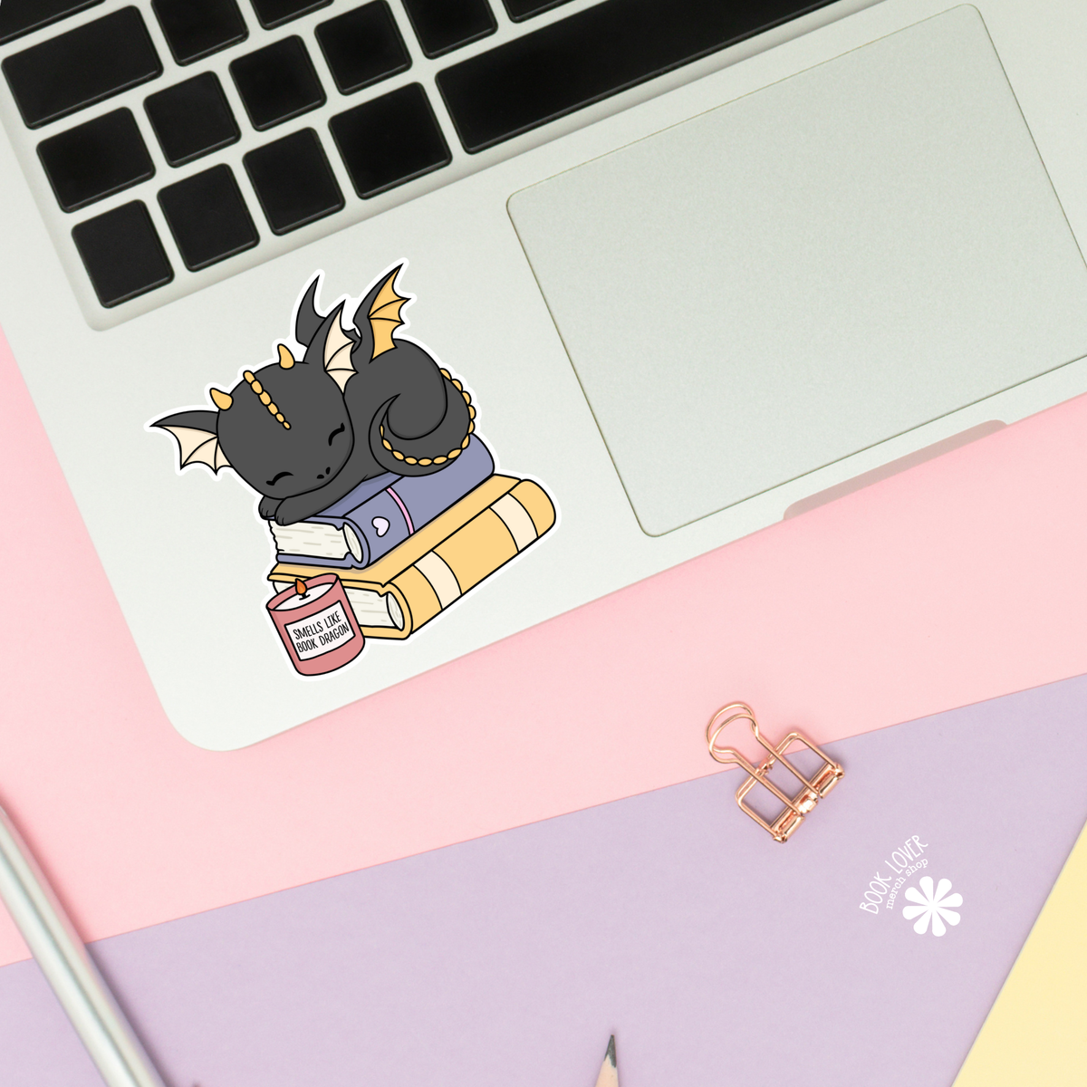 Smells Like Book Dragon Sticker | Dragon Reader Gift