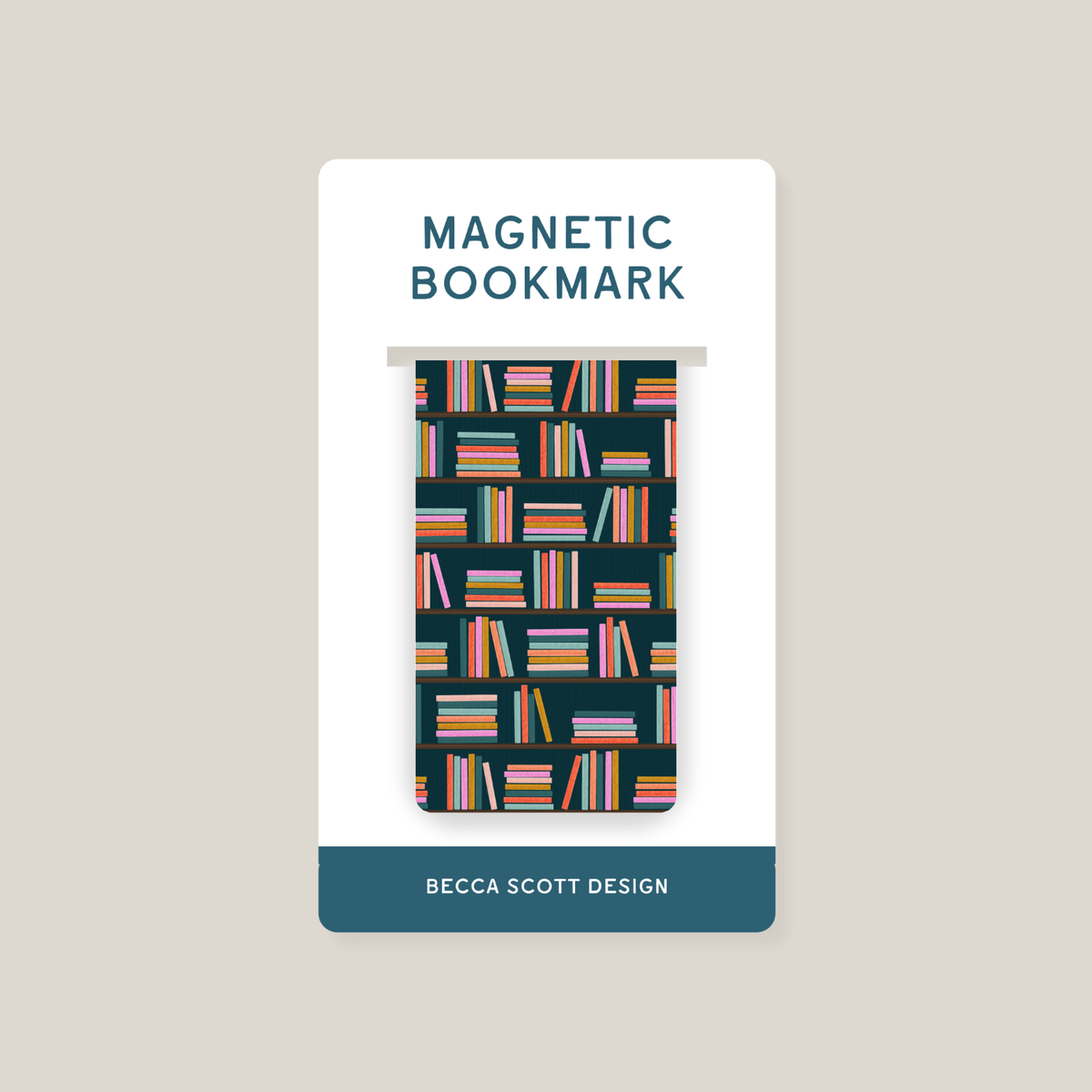 Cozy Bookshelf Magnetic Bookmark
