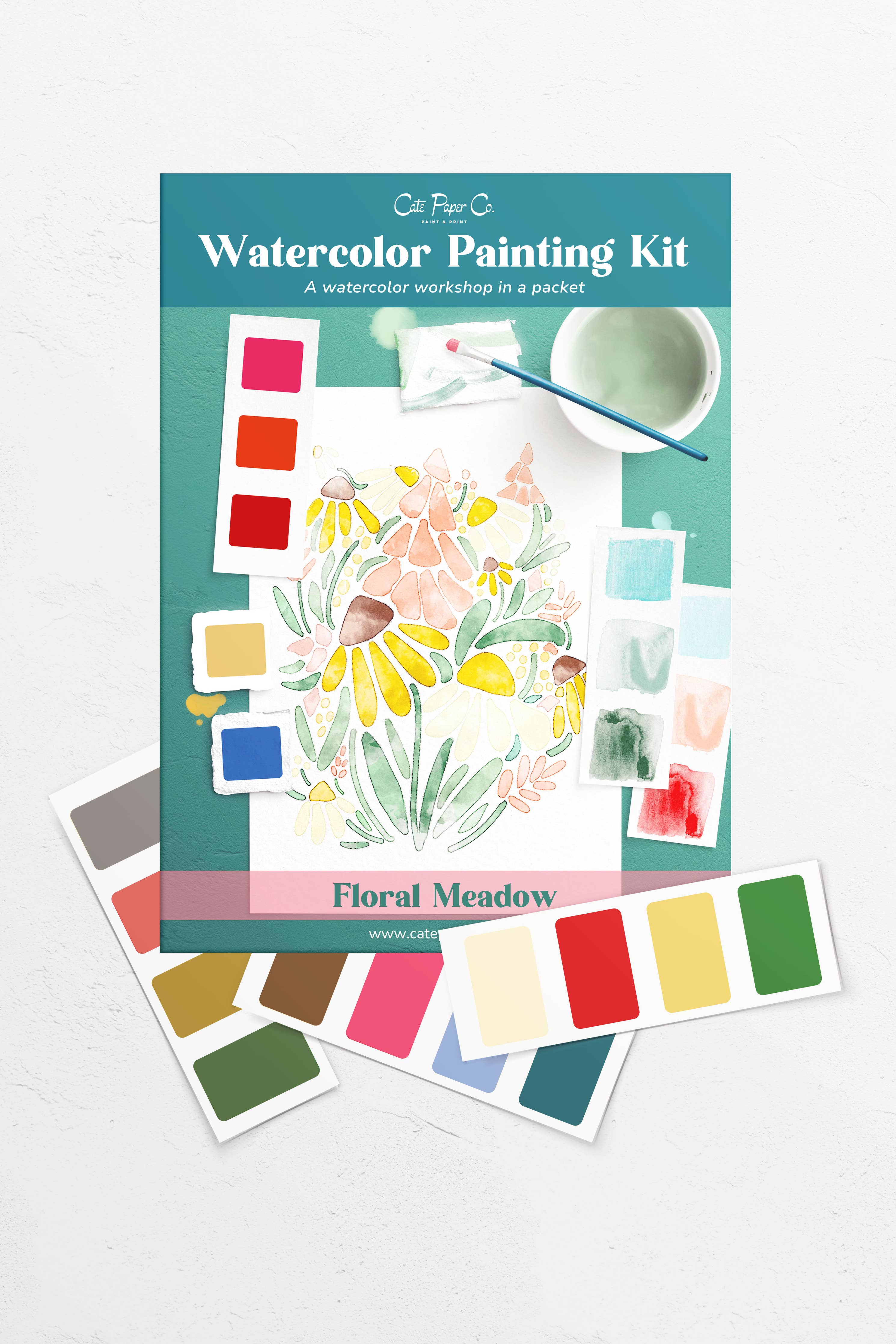 Floral Meadows watercolor painting kit