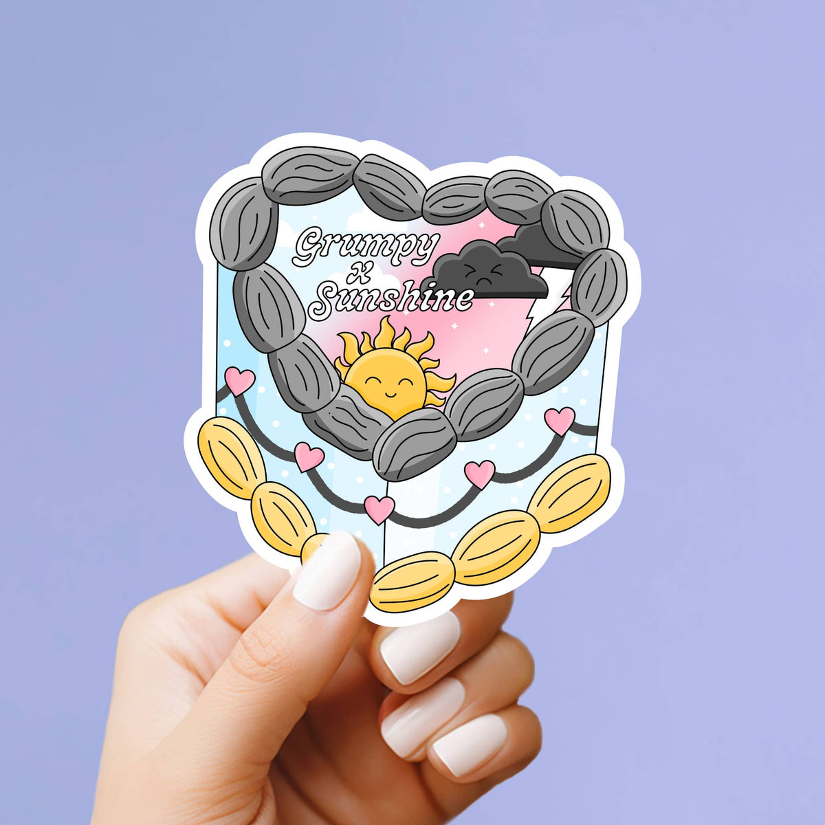 Grumpy x Sunshine Cake Trope Sticker