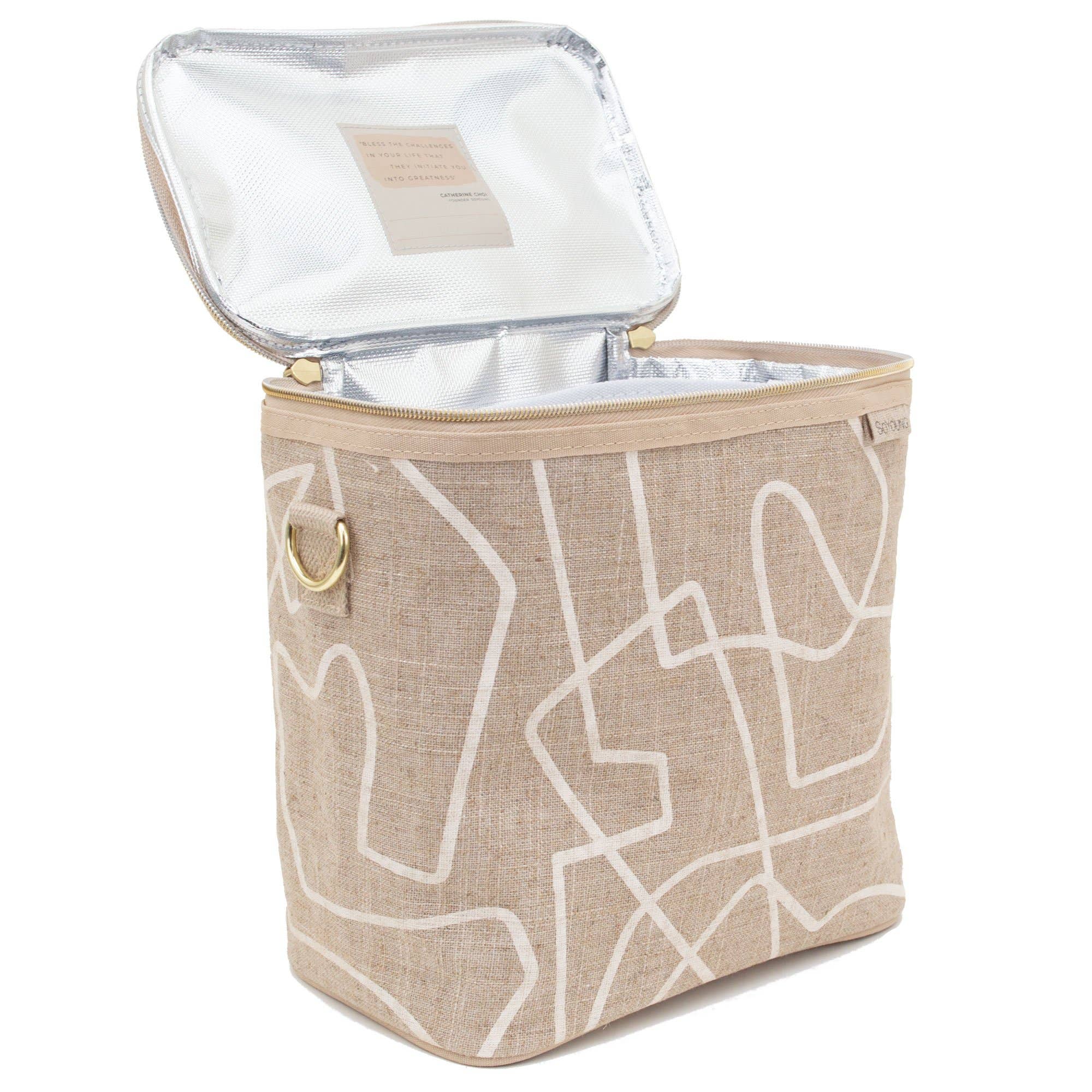 SoYoung - White Abstract Lines Lunch Poche