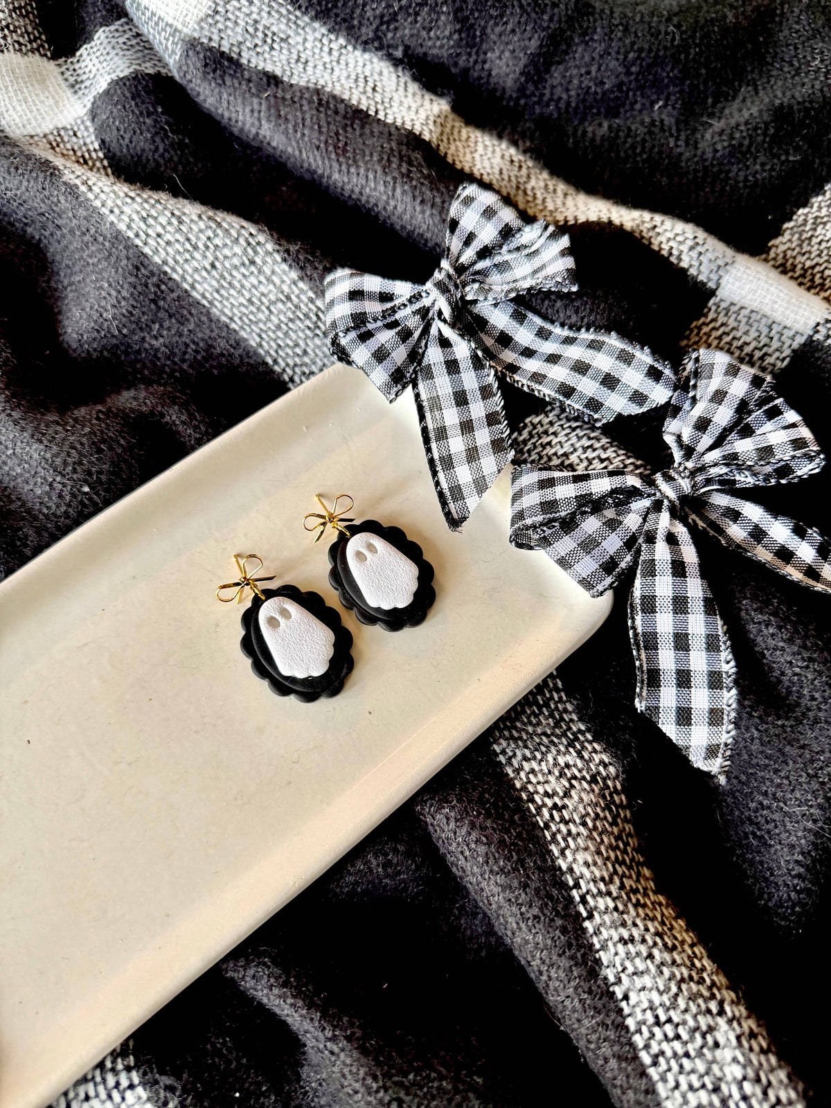 Ghost Frame Earrings | Polymer Clay Halloween Earrings