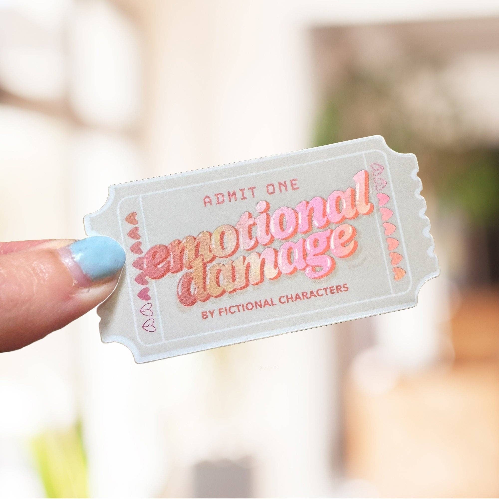 Ticket-shaped card with &