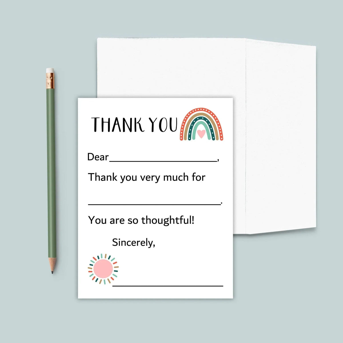 Boho Rainbow - Fill-in Thank You Notes - The Note House