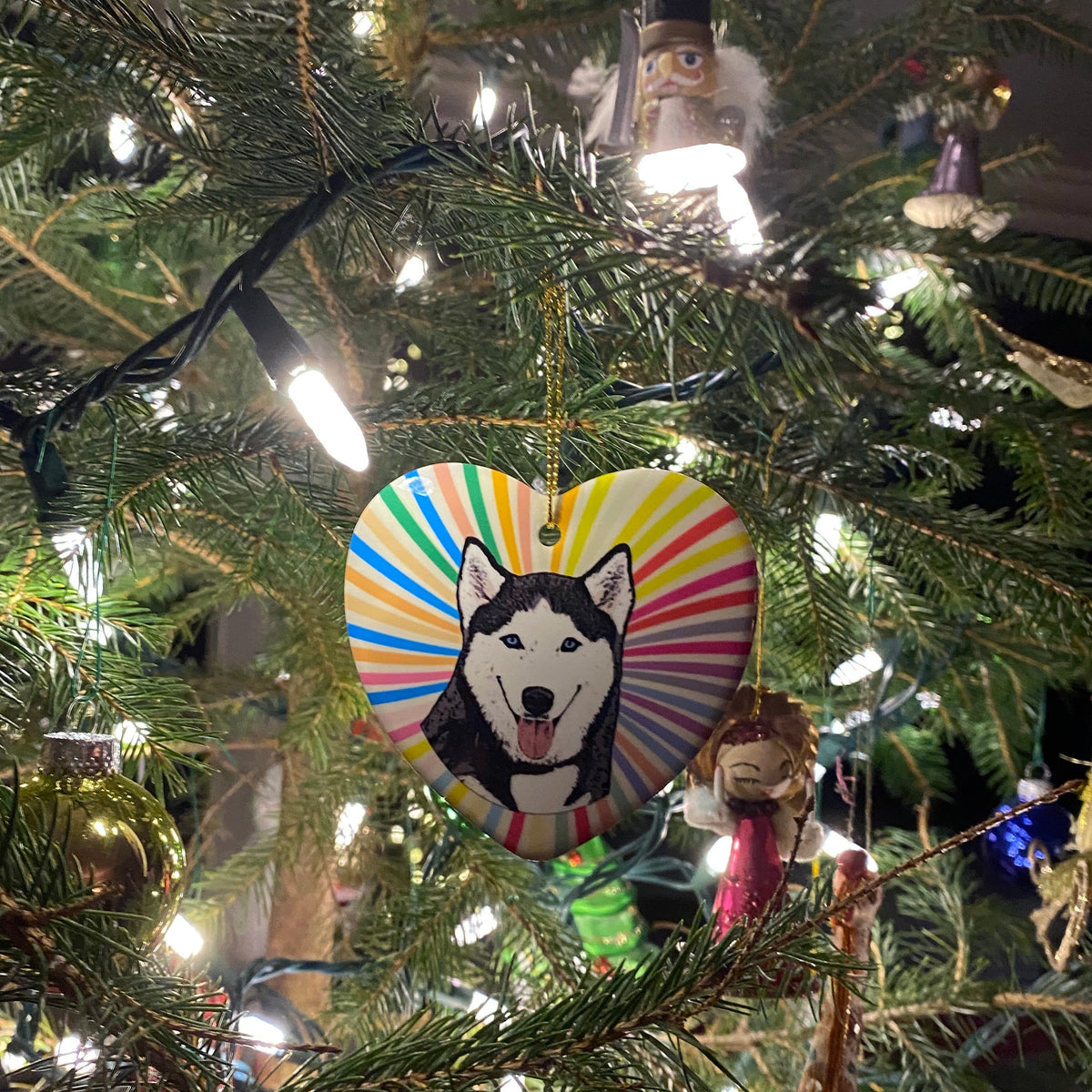 Schnauzer Black Ceramic Heart Ornament