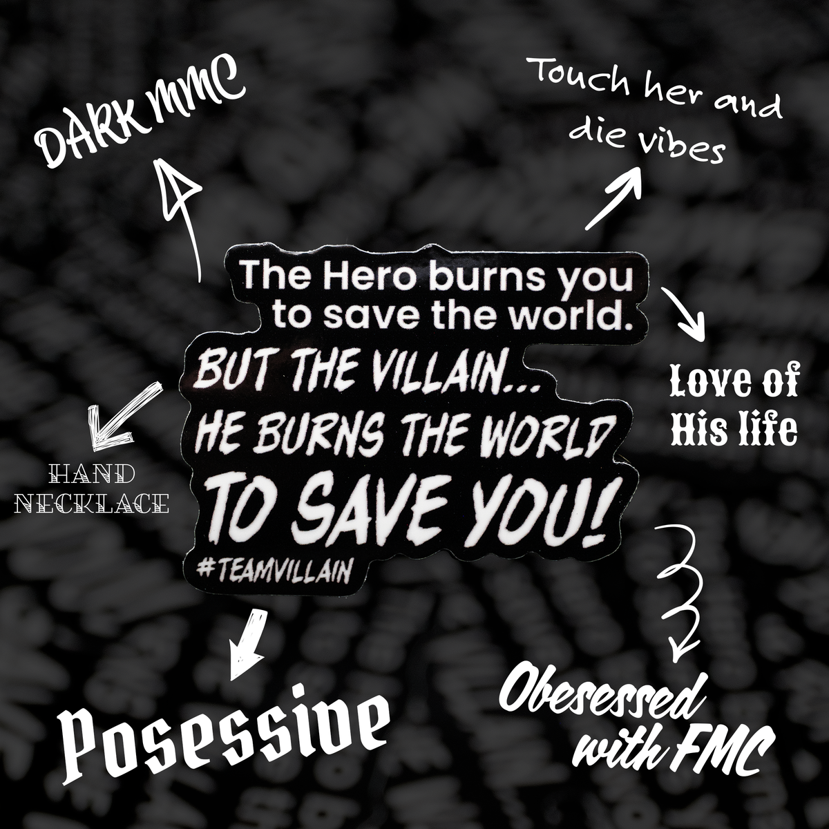 Team Villain Sticker | Morally Gray Romance Reader Vinyl Sticker