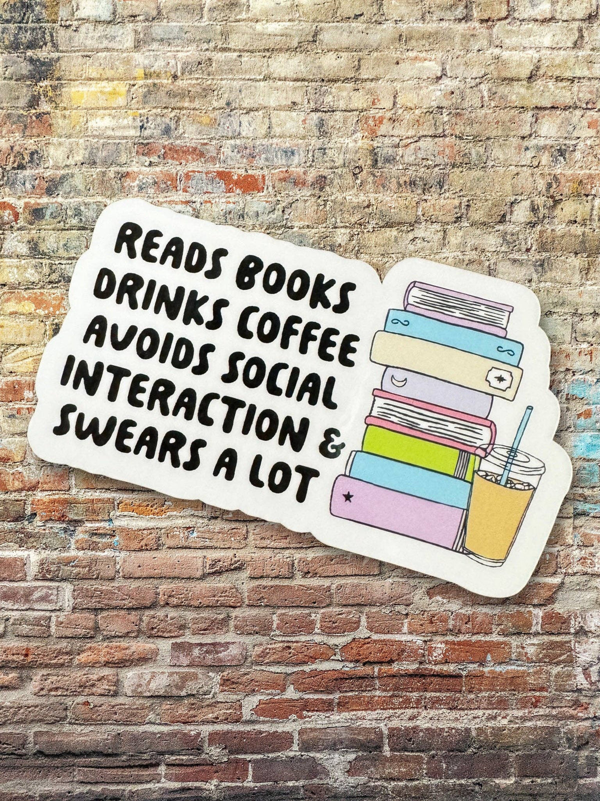 Sticker with text &