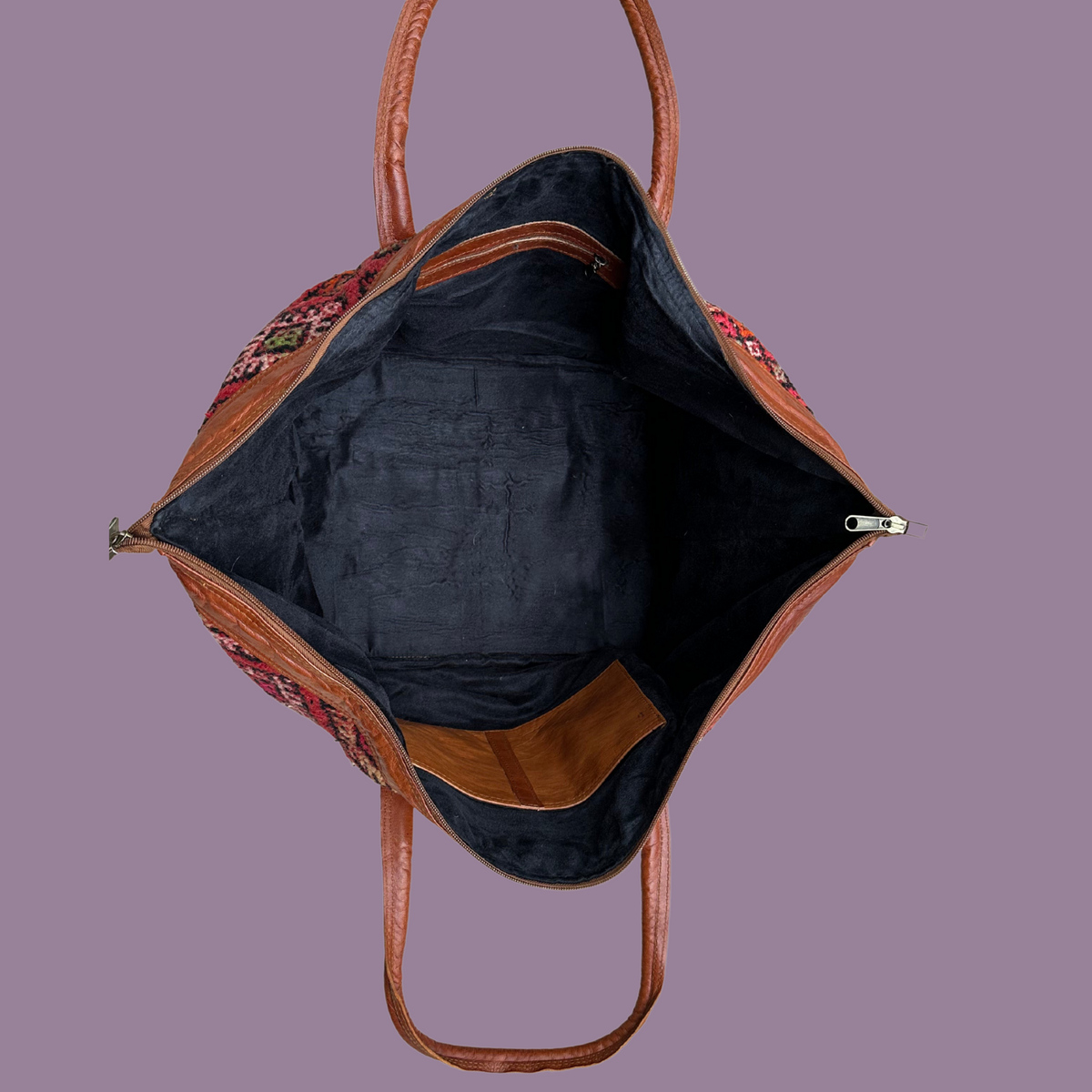 Kilim & Leather Weekender Bag