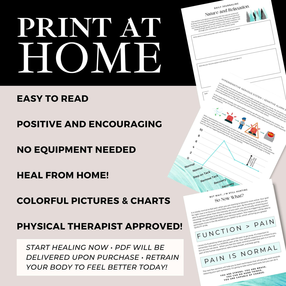 Chronic Pain Recovery Kit | Workbook, Affirmations, Planner (Digital Download Bundle)