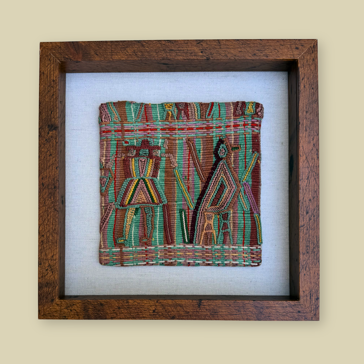 Framed Handwoven Textile (Walnut Frame)