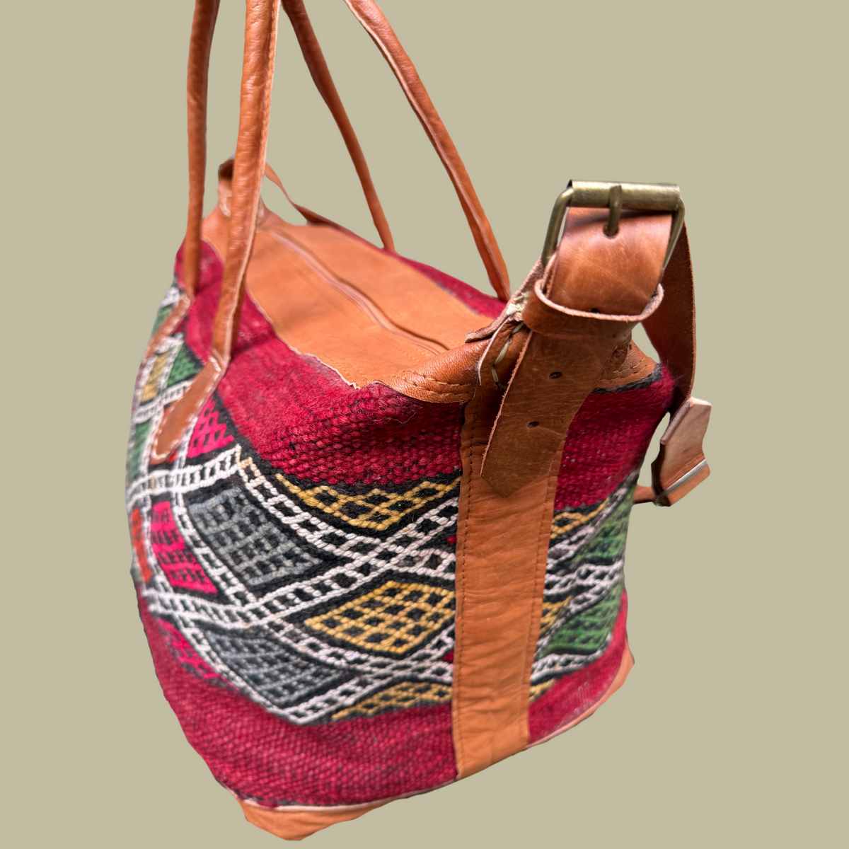 Kilim & Leather Weekender Bag