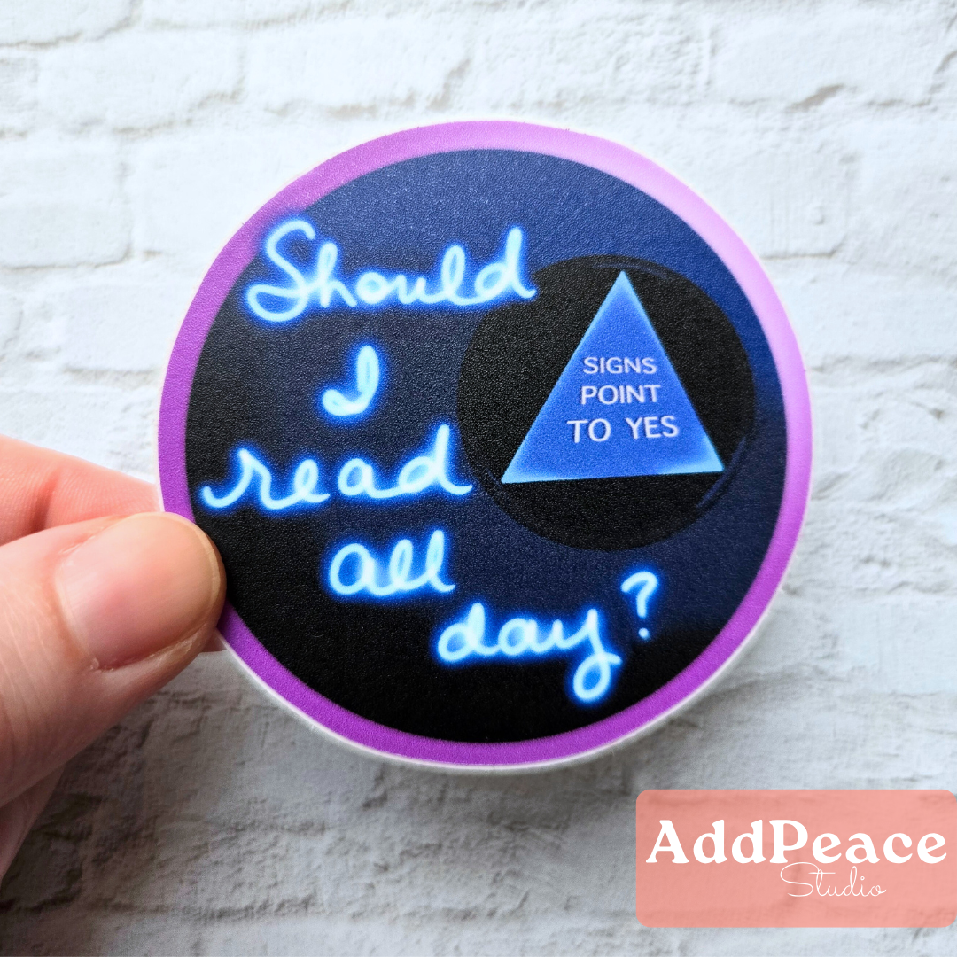 Should I Read All Day? Magic 8 Ball Sticker | Funny Book Lover Vinyl Decal