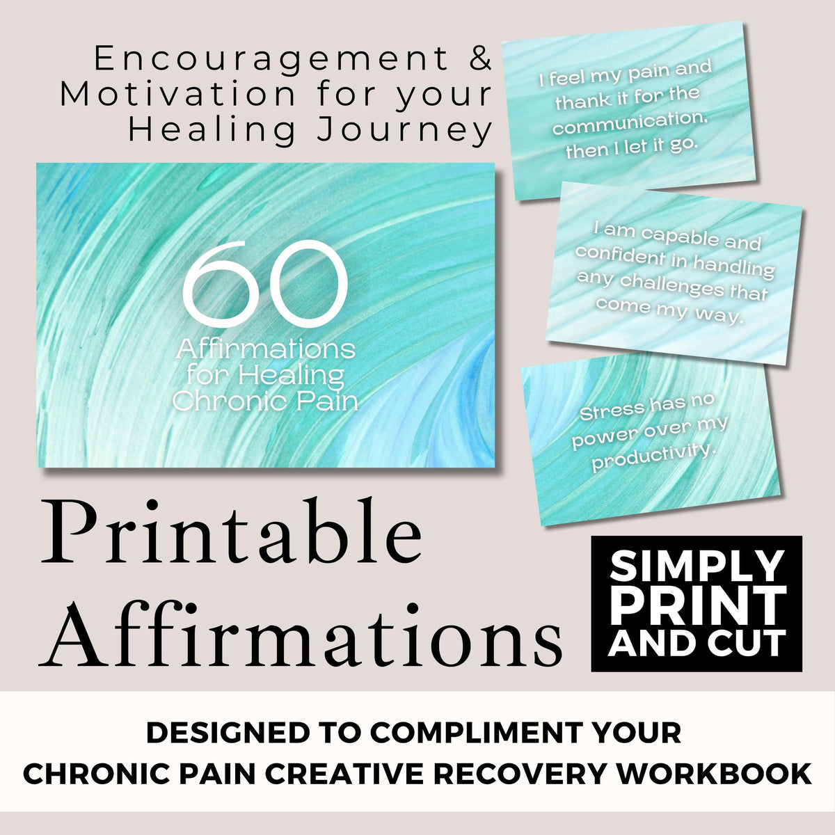 Chronic Pain Recovery Kit | Workbook, Affirmations, Planner (Digital Download Bundle)
