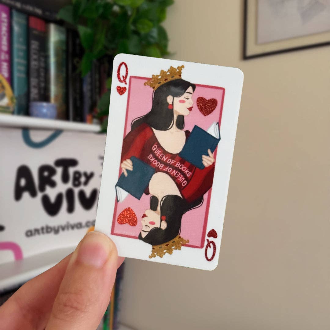 Queen of Books Playing Card Sticker – Kindle & E-Reader