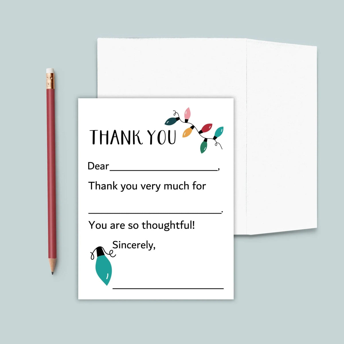Holiday Lights - Fill-in Thank You Notes - The Note House