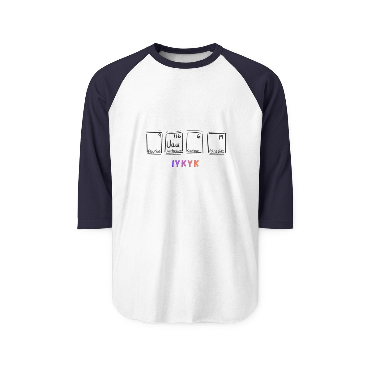 Raglan Shirt — Periodic Table "UH-OH" Pattern Graphic (IYKYK)