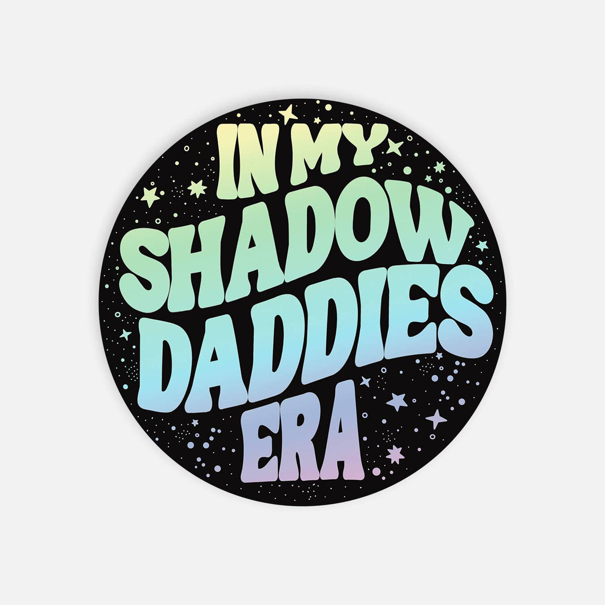 Round sticker with gradient text &