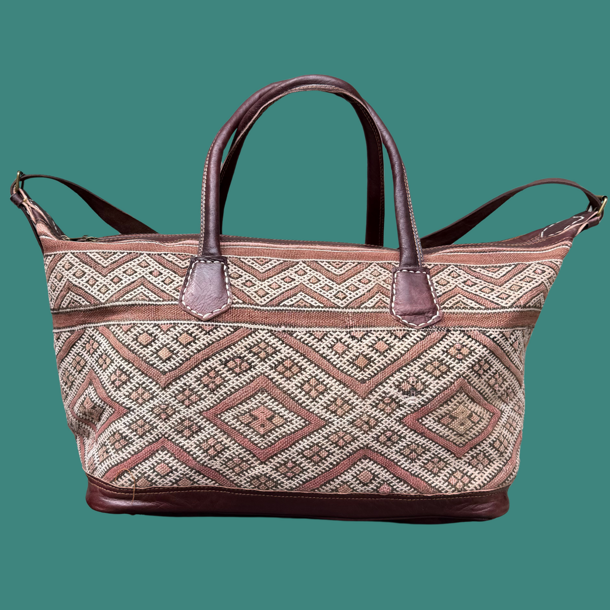 Kilim & Leather Weekender Bag