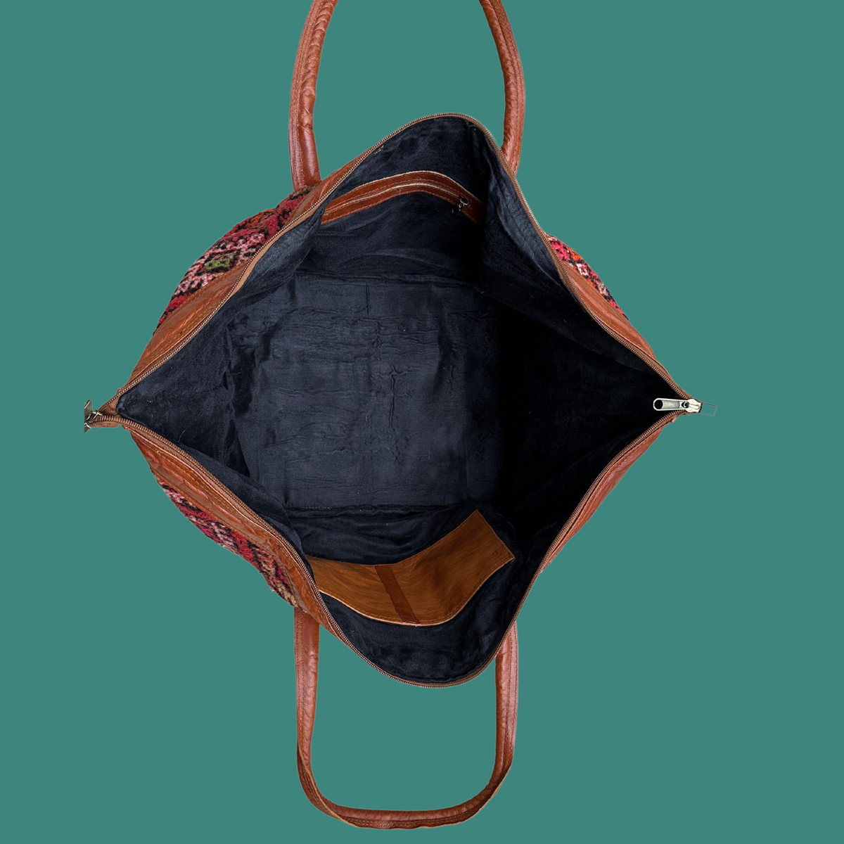 Kilim & Leather Weekender Bag
