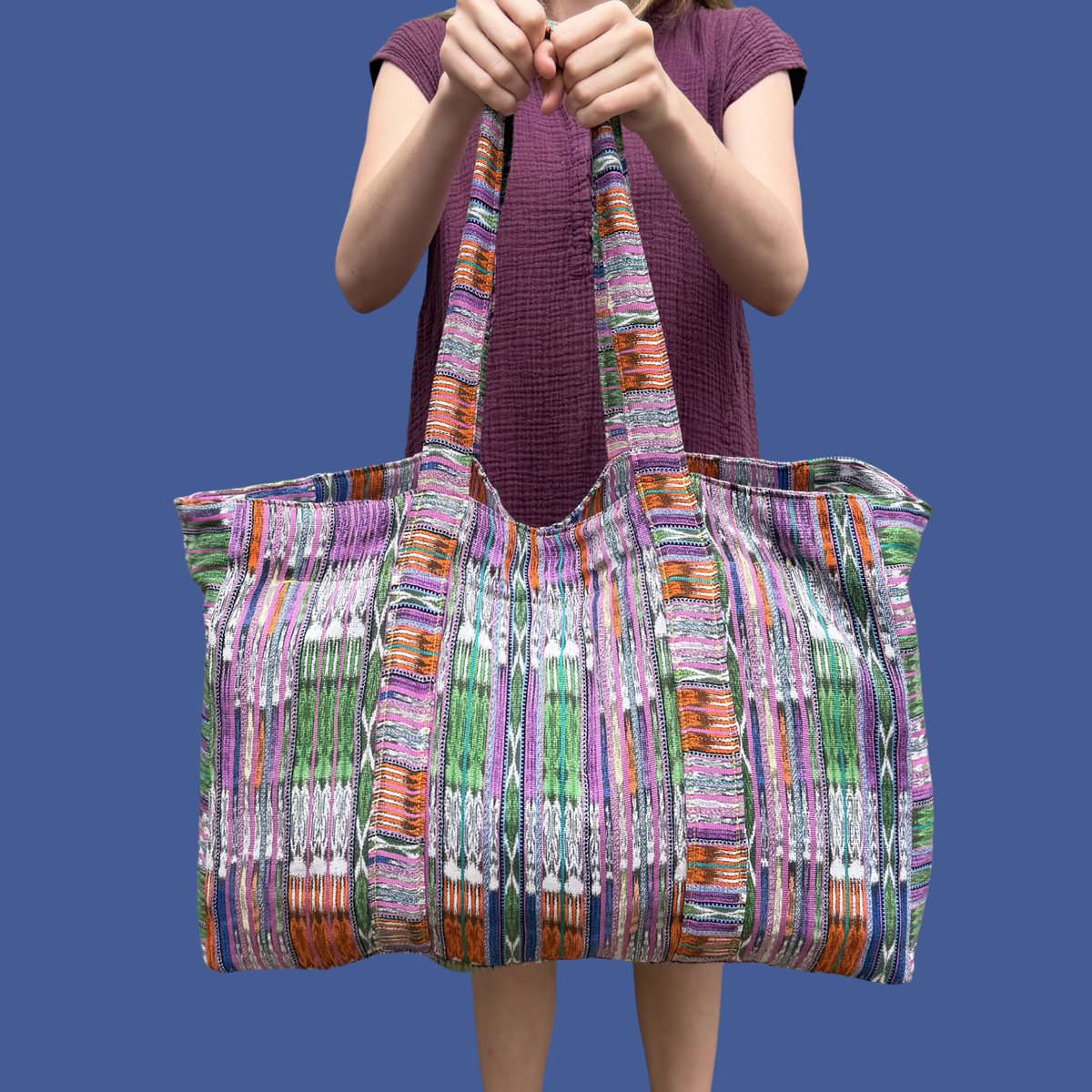 Oversized Corte Beach Tote | Handwoven Guatemalan Pool Bag