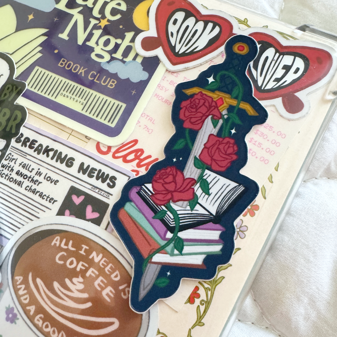 Fantasy Floral Sword Sticker | Fantasy Book Lover Sticker