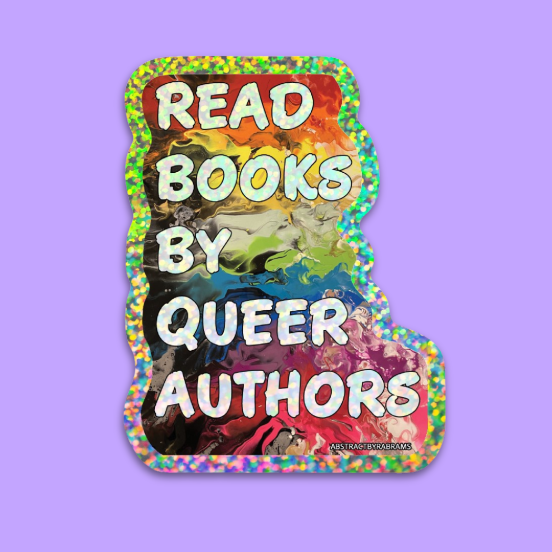Colorful sticker with text &