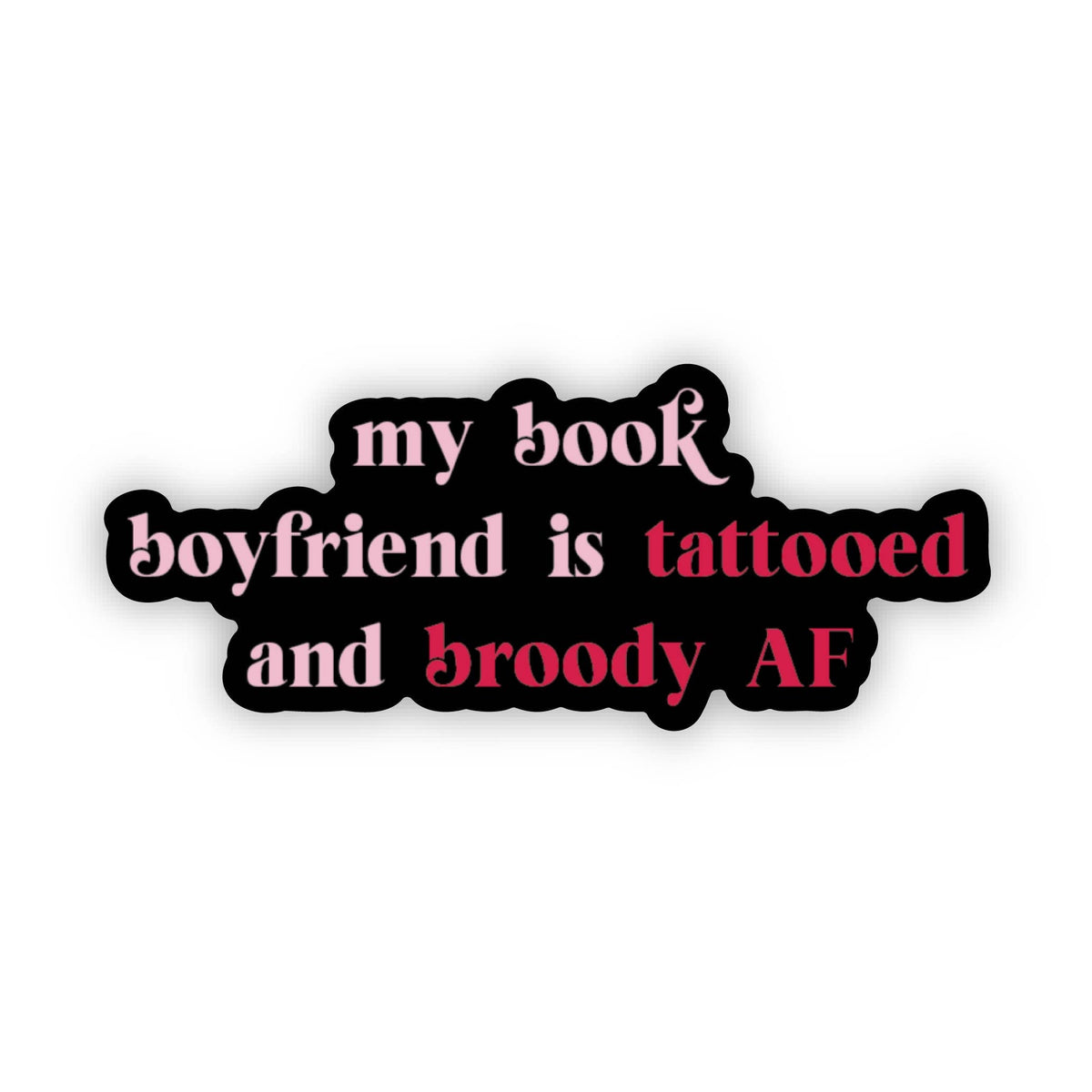 Sticker with text &