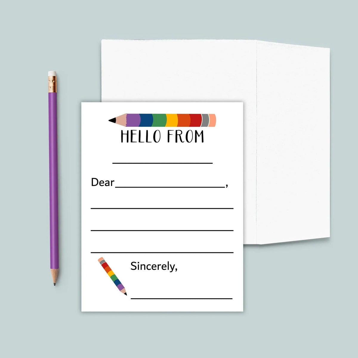 Rainbow Pencil - Lined Note Cards - The Note House