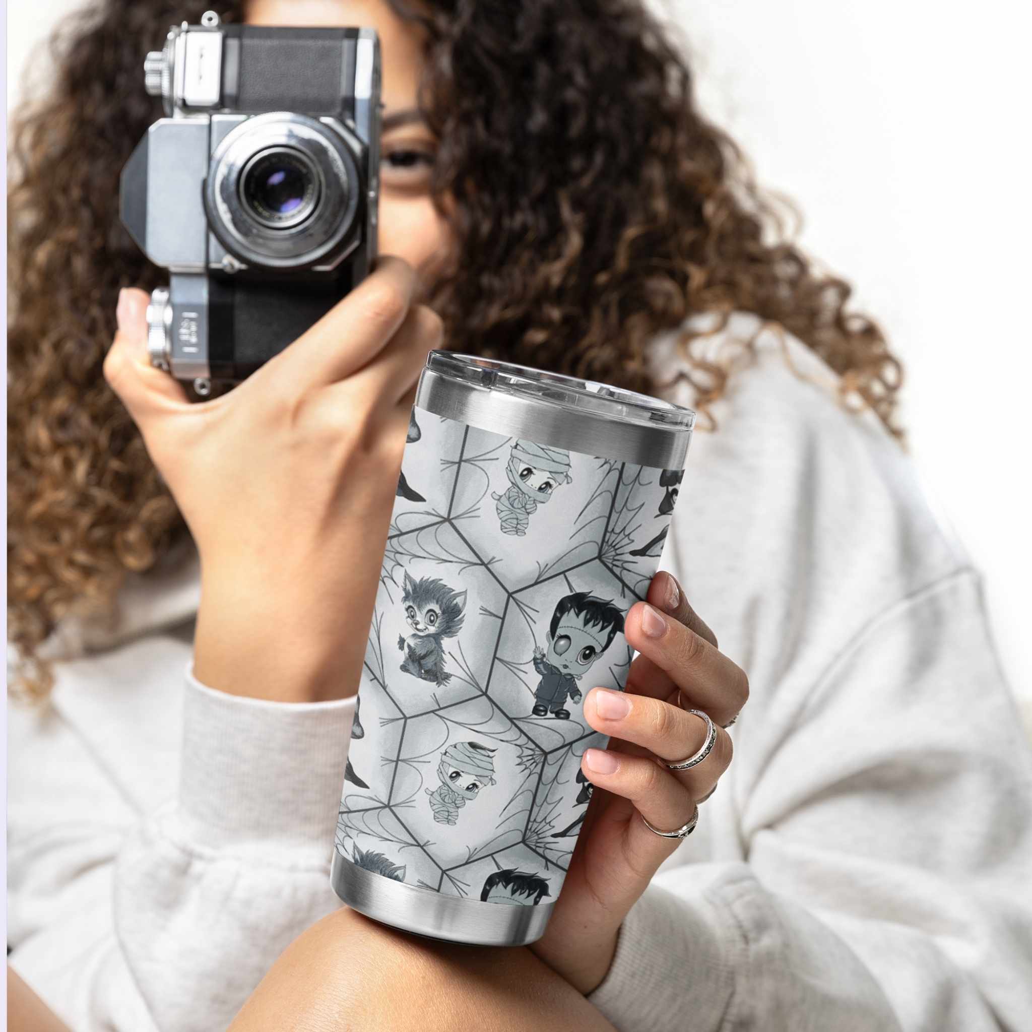 The Classics Monster Tumbler, Black and White