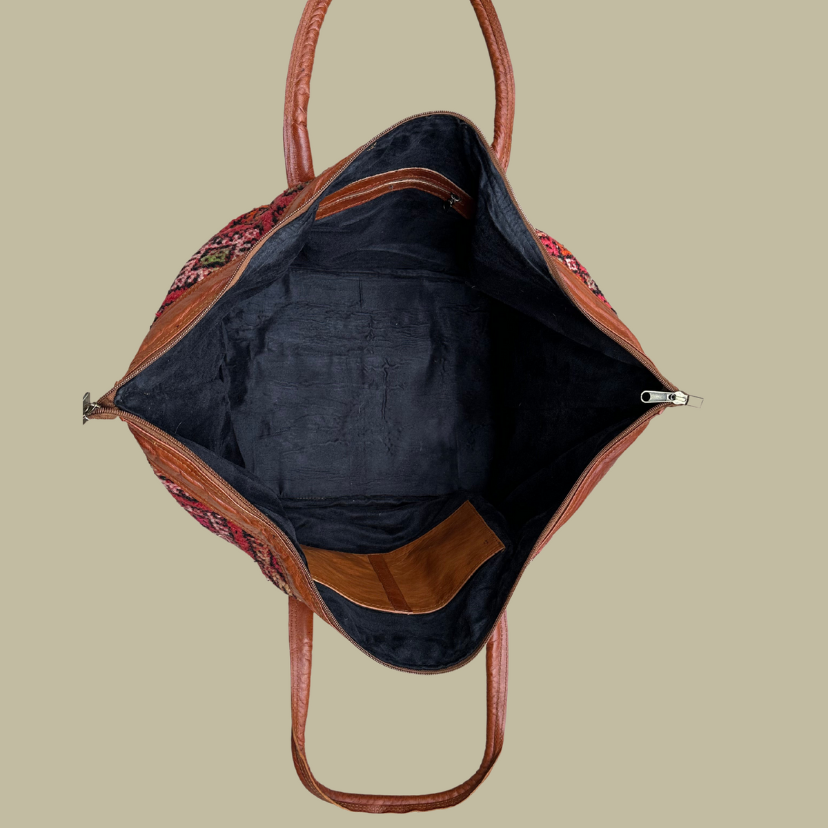 Kilim & Leather Weekender Bag