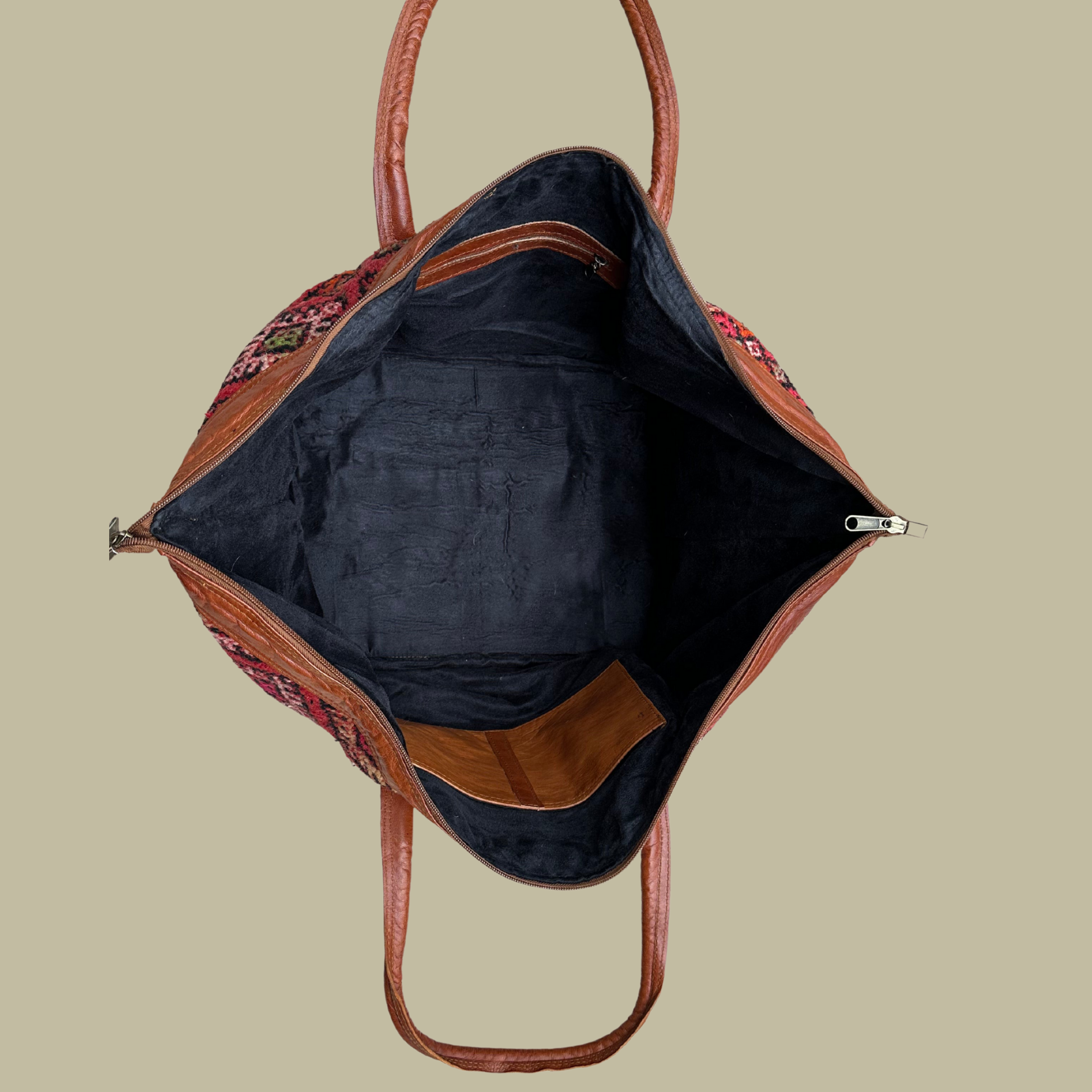 Kilim & Leather Weekender Bag
