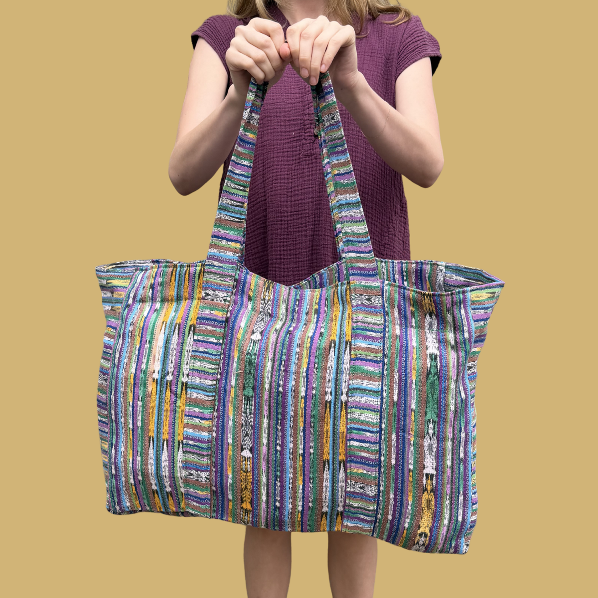 Oversized Corte Beach Tote | Handwoven Guatemalan Pool Bag