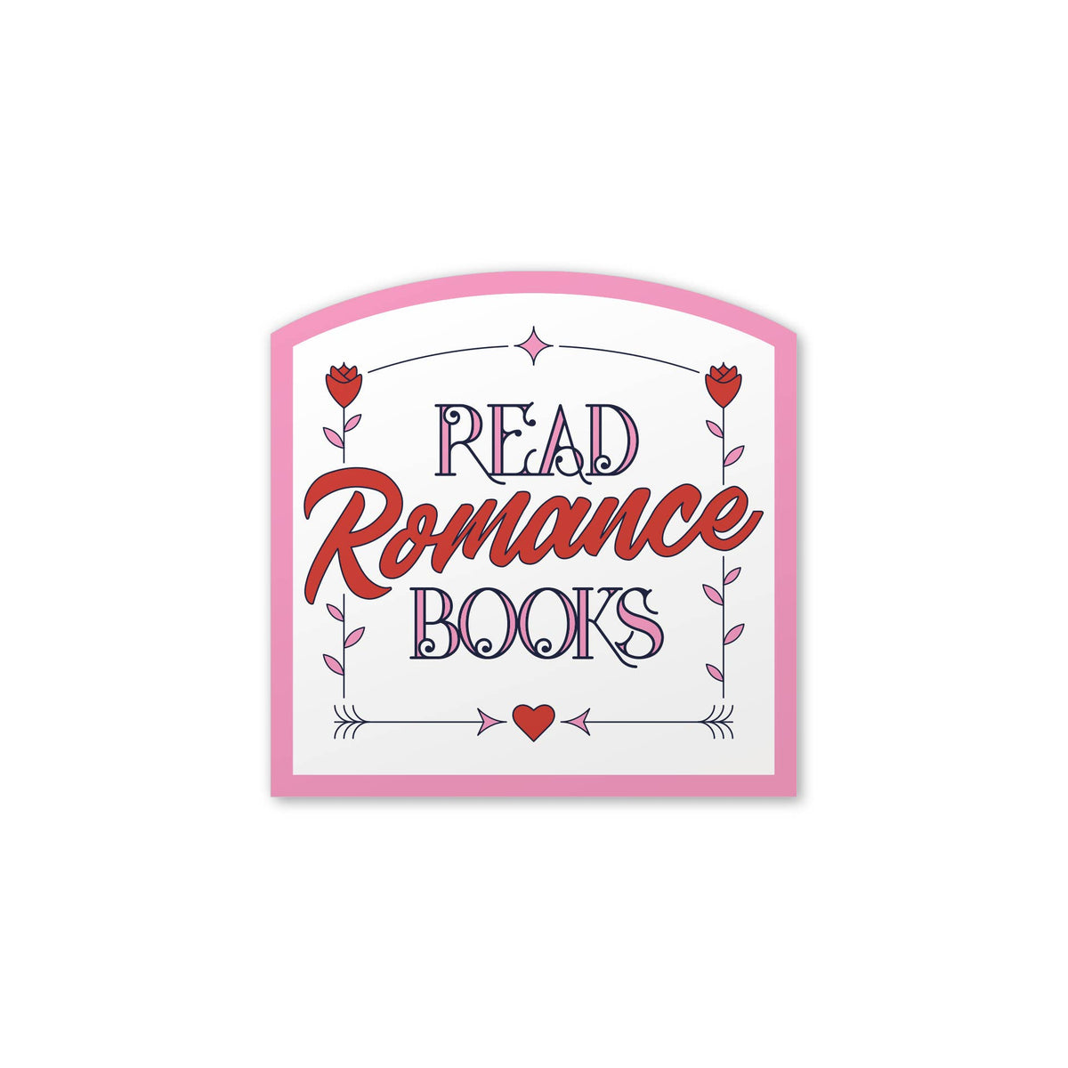 A decorative sign with a pink border and the text &